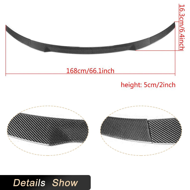 Carbon Fibre Rear Trunk Spoiler Wings for Audi R8 GT V8 V10 Base Coupe 2-Door 2007-2016