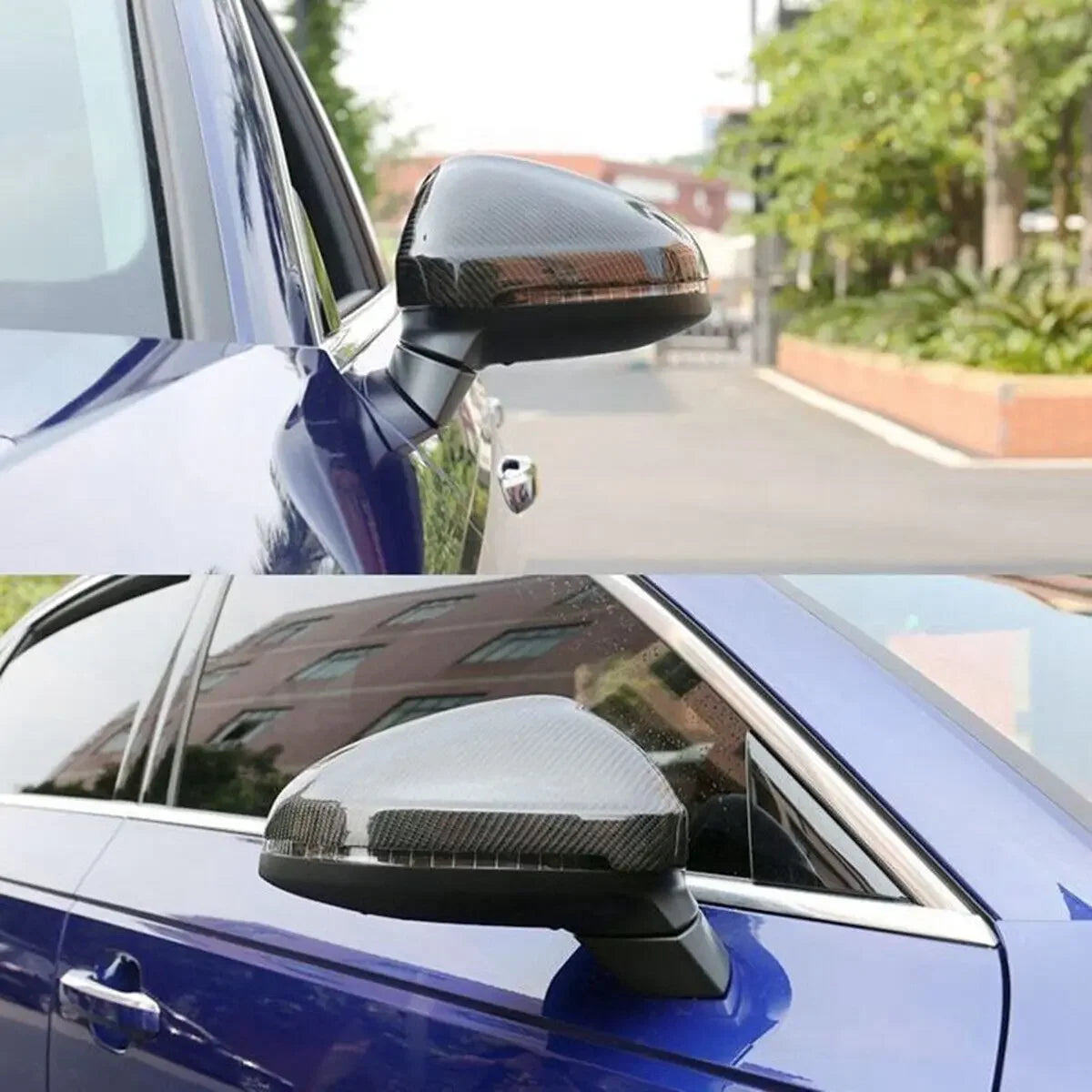 CF Car Rearview Side Mirror Cover Wing Cap Exterior Door Rear View Case Trim Auto
