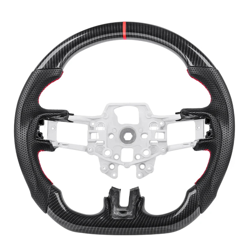 Hydro-Dip Carbon Fiber Steering Wheel Perforated Leather Racing Wheel