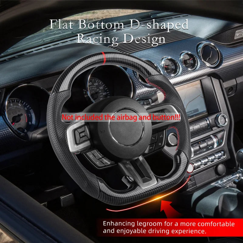 Hydro-Dip Carbon Fiber Steering Wheel Perforated Leather Racing Wheel