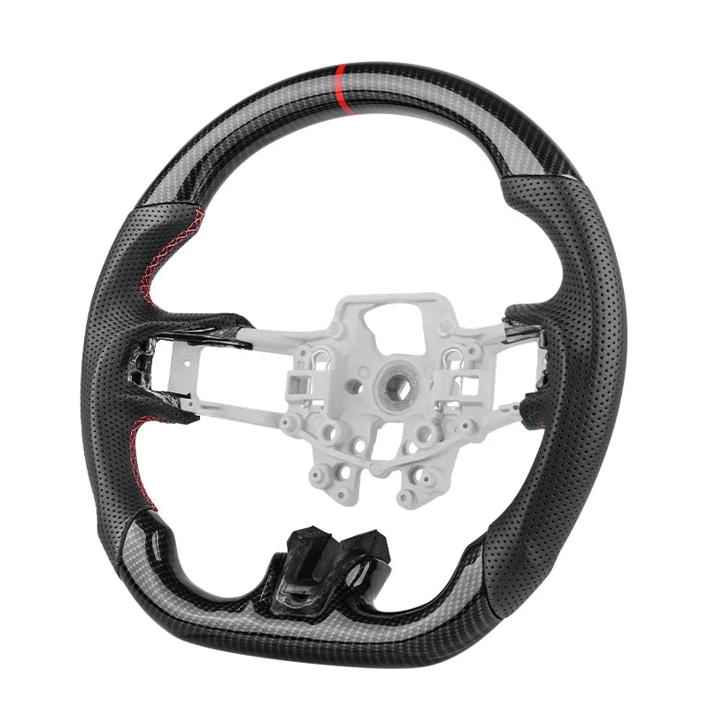 Hydro-Dip Carbon Fiber Steering Wheel Perforated Leather Racing Wheel