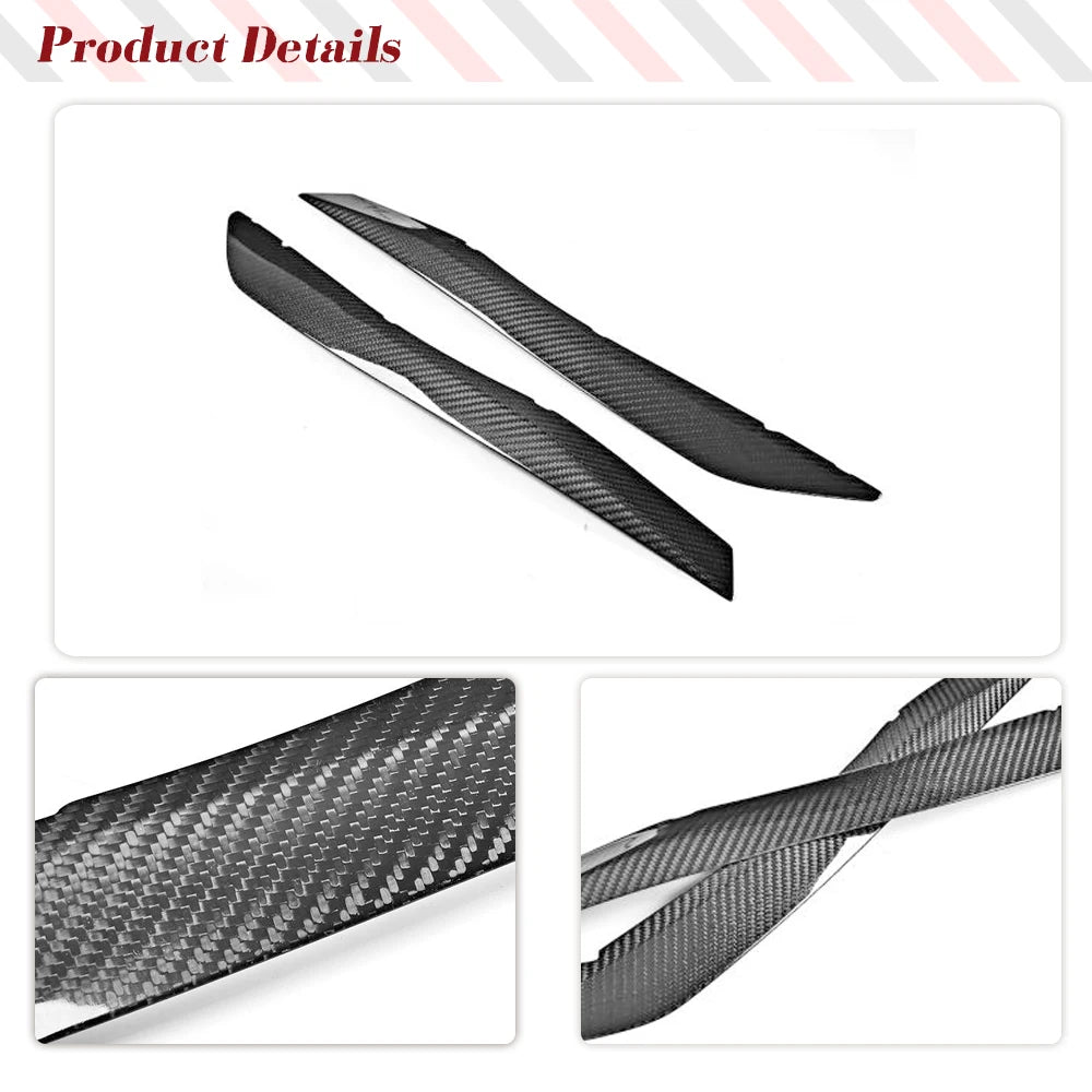 JCING Dry Carbon Headlight Eyebrow Eyelid Cover Trim