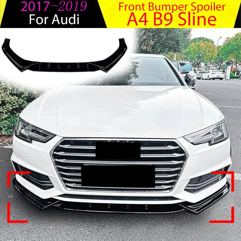 Front Bumper Spoiler Lower Lip for Audi A4 B9 Sline