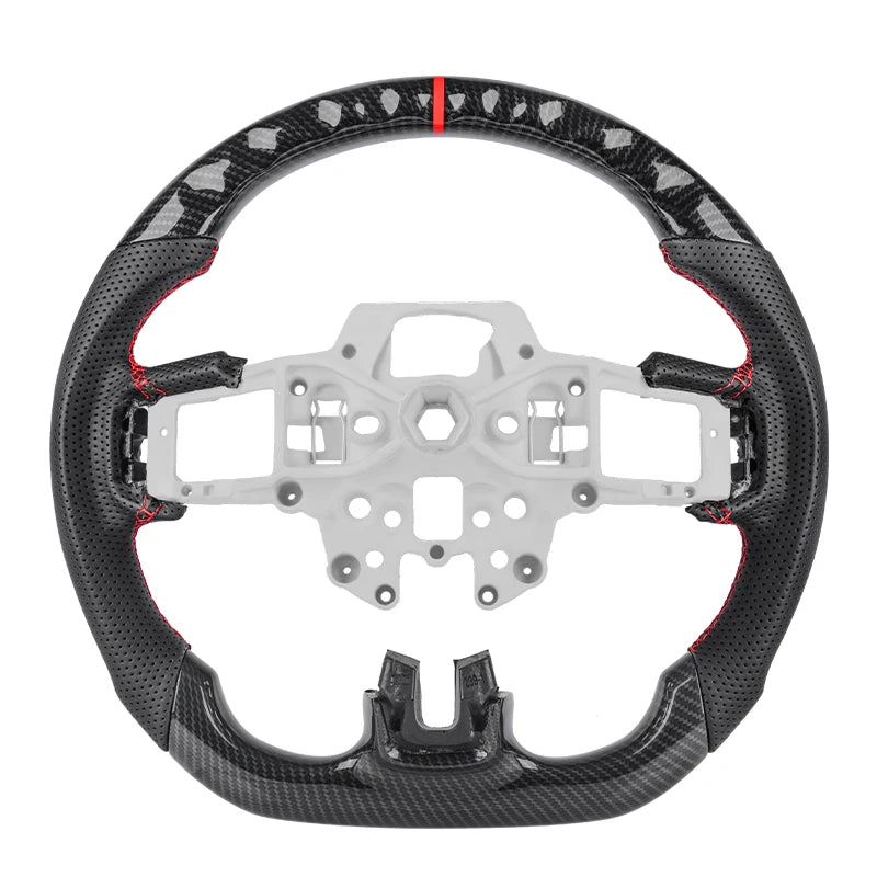 Hydro-Dip Carbon Fiber Steering Wheel Perforated Leather Racing Wheel