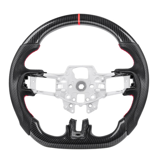 Hydro-Dip Carbon Fiber Steering Wheel Perforated Leather Racing Wheel